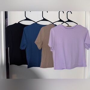 Women’s Cropped Crewneck Short Sleeve Tee Bundle